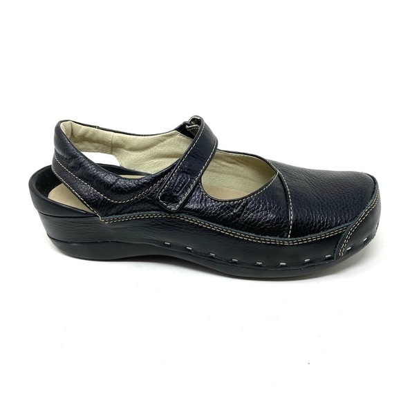 Wolky Women's Strap Cloggy - Black Leather Pull-On Clog With Memory Foam, Size 42 - View #7